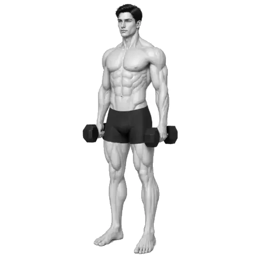 Demonstrasyon ng galaw ng Dumbbell Deadlift