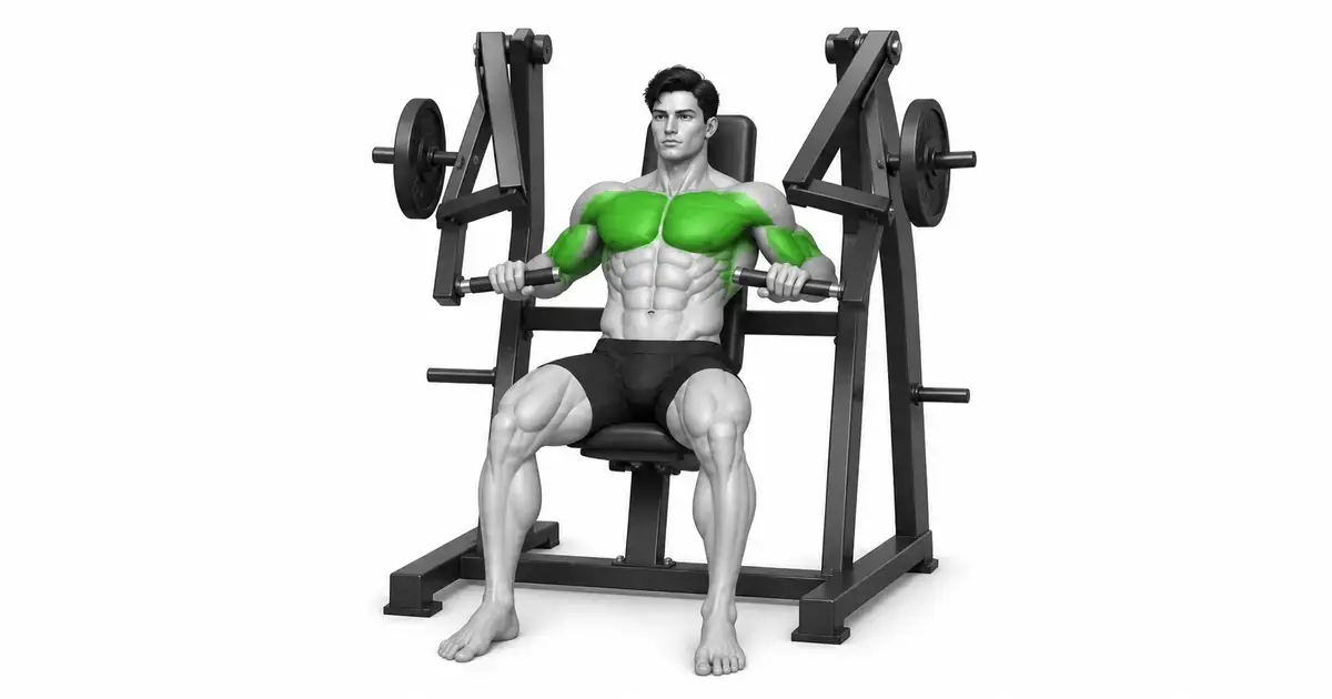 Lakas ng Hammer Chest Press — Suriin ang mga pin at lever at i-load ang parehong disk