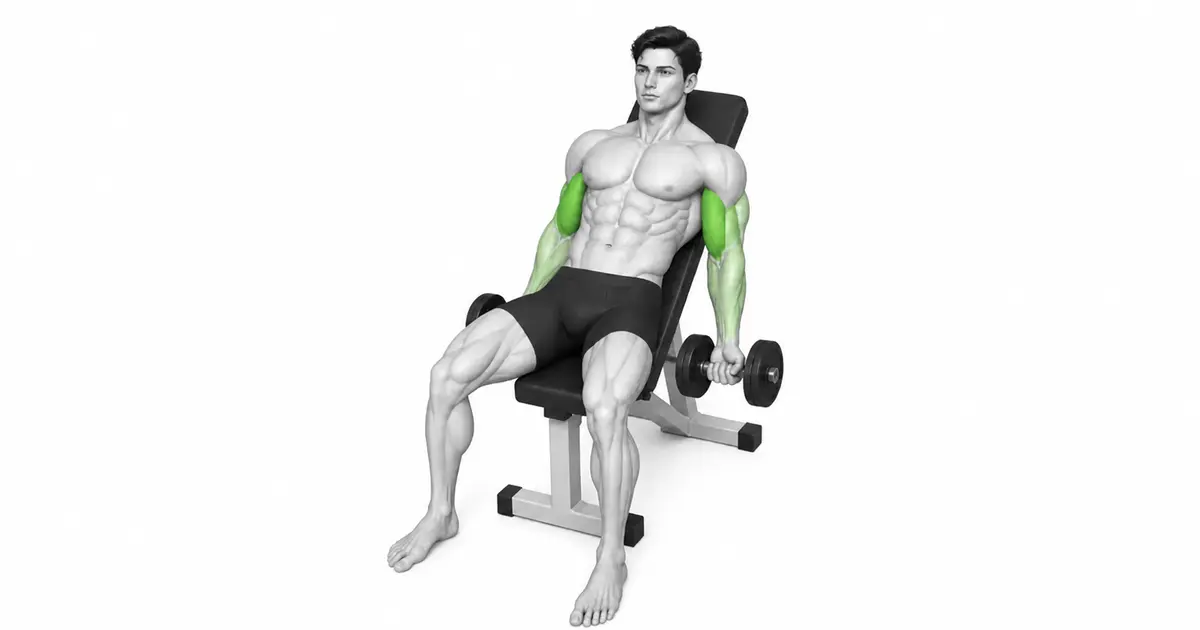 Incline Dumbbell Curl - Sitplek en stut