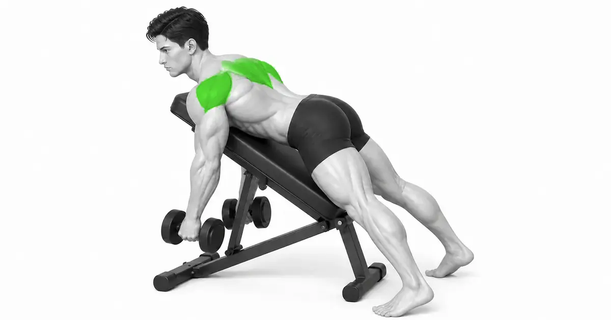 Incline dumbbell reverse fly — Setup and positioning