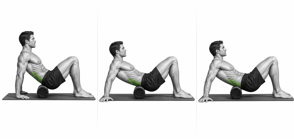 Lumbar Bergulir — Bergerak perlahan melalui rentang yang nyaman dan hindari memaksakan tekanan langsung ke area yang menyakitkan.