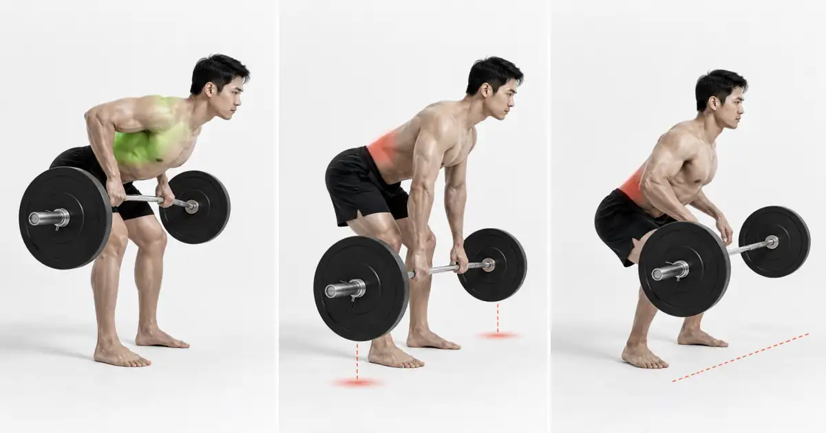 Paghahambing ng mga pag-uulit ng hilera ng Pendlay na may nakapirming katawan at isang lumulutang na disc at back at lower body recoil