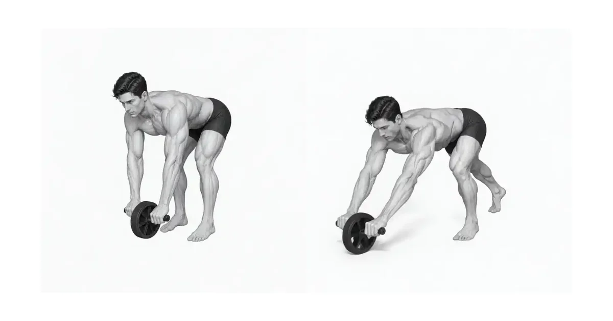Ab Wheel Rollout (Nakatayo) — Ang mga pag-akyat at mga pader ay tumpak na nag-aayos ng saklaw habang pinapanatili ang mga full-body levers