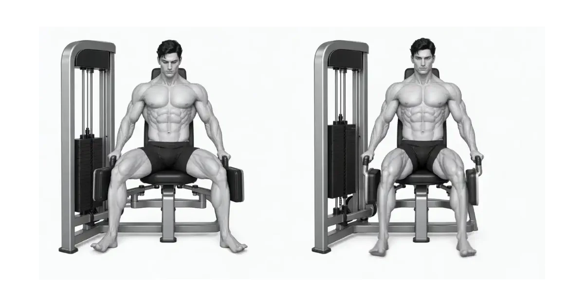 Hip Abductor Machine — Abduktormusklene kontrollerer motstanden selv når bena er samlet.