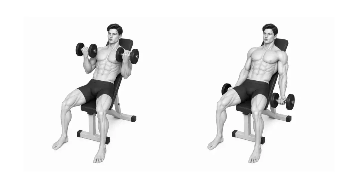Hellende halterkrul — Kies 'n reeks en vrag wat die Incline Dumbbell Curl herhaalbaar hou