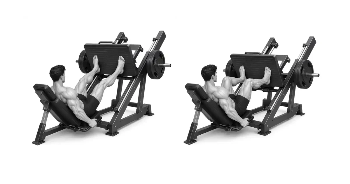 Leg Press — Zatlačte na opěrku nohou celým chodidlem, ne pouze jedním prstem nebo patou