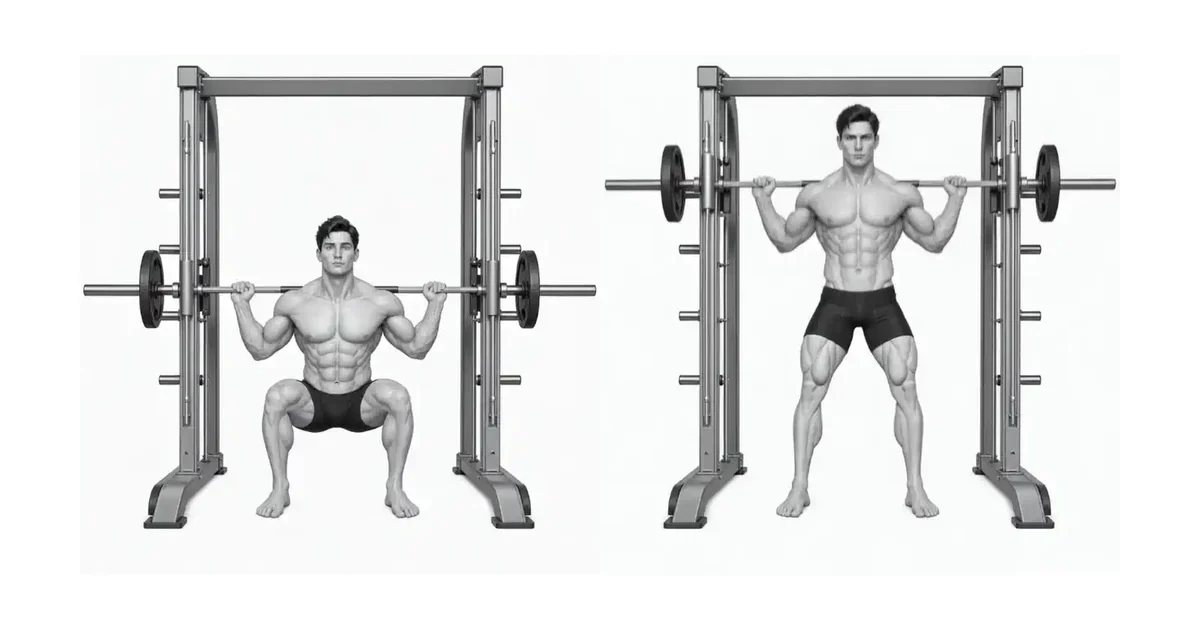 Smith Machine Squat — Veiligheid en betroubare rakterugvoer word vereis, selfs op Smith-masjiene