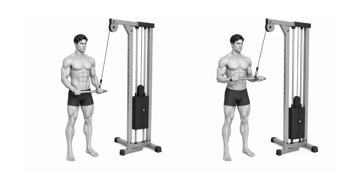 Klem op tempo en belyning van triceps pushdowns