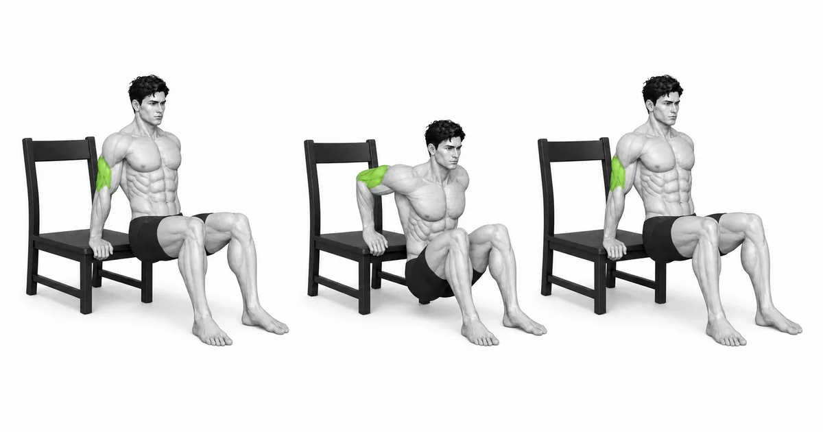 Correct vertical path during a tricep dip