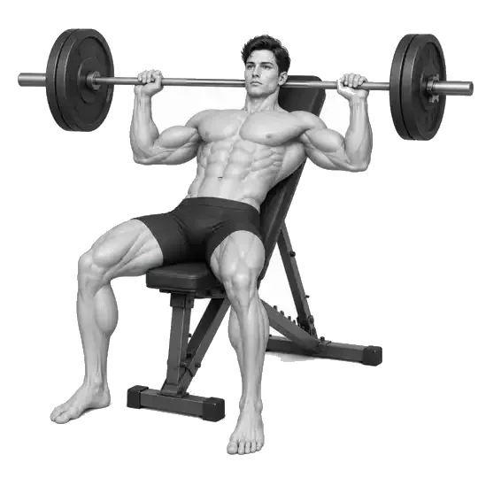 Skuins Barbell Press-bewegingsdemonstrasie
