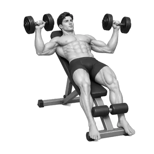 Skuins Dumbbell Press-bewegingsdemonstrasie