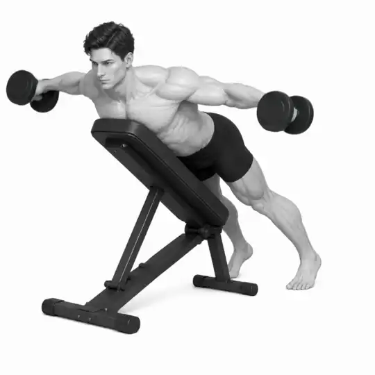 Incline Dumbbell Reverse Fly movement demonstration