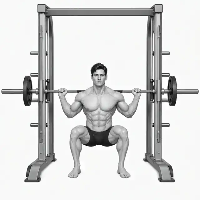 Smith Machine Squat-bewegingsdemonstrasie