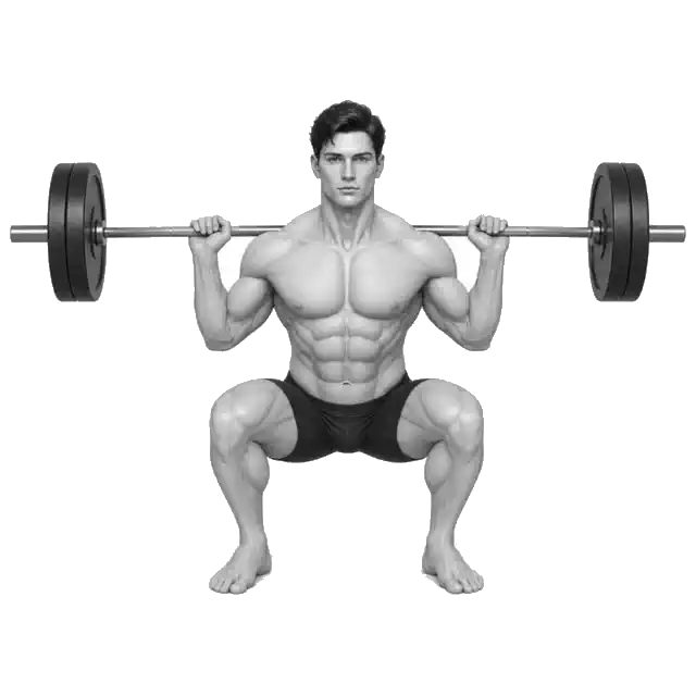 Barbell Squat-bewegingsdemonstrasie