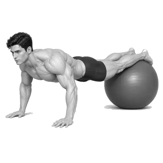 Gym bal opstoot-bewegingsdemonstrasie