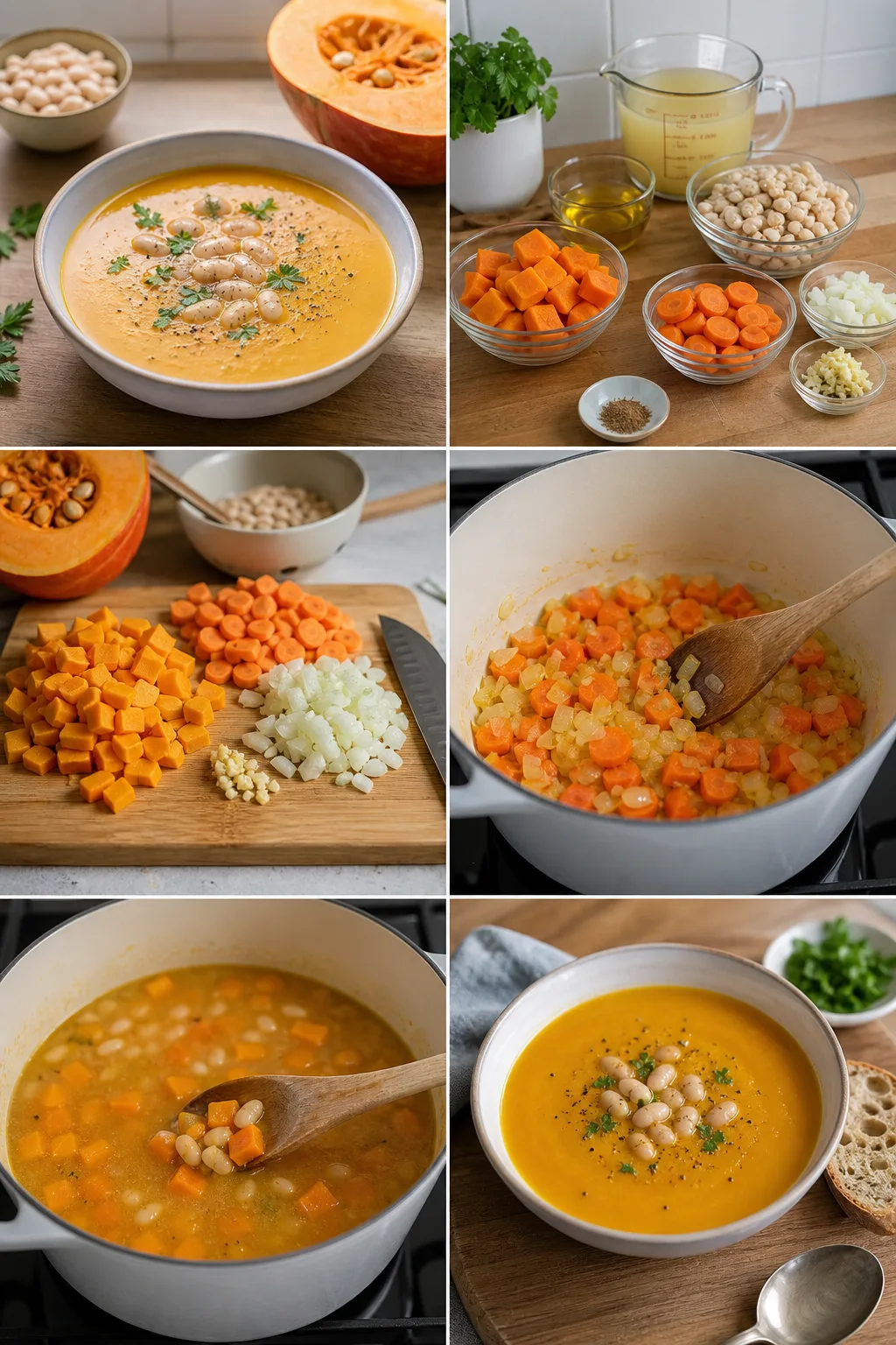 Fertiges leichteres Kürbissuppe aus der deutschen Alltagsküche