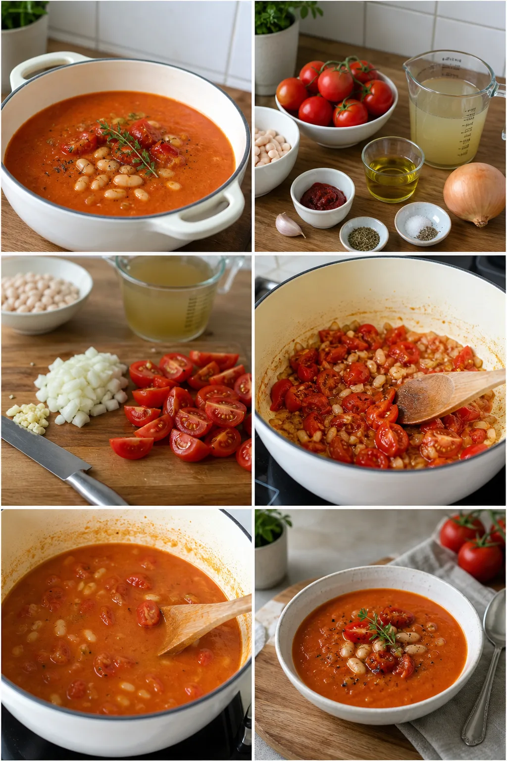 Fertiges leichteres Tomatensuppe aus der deutschen Alltagsküche