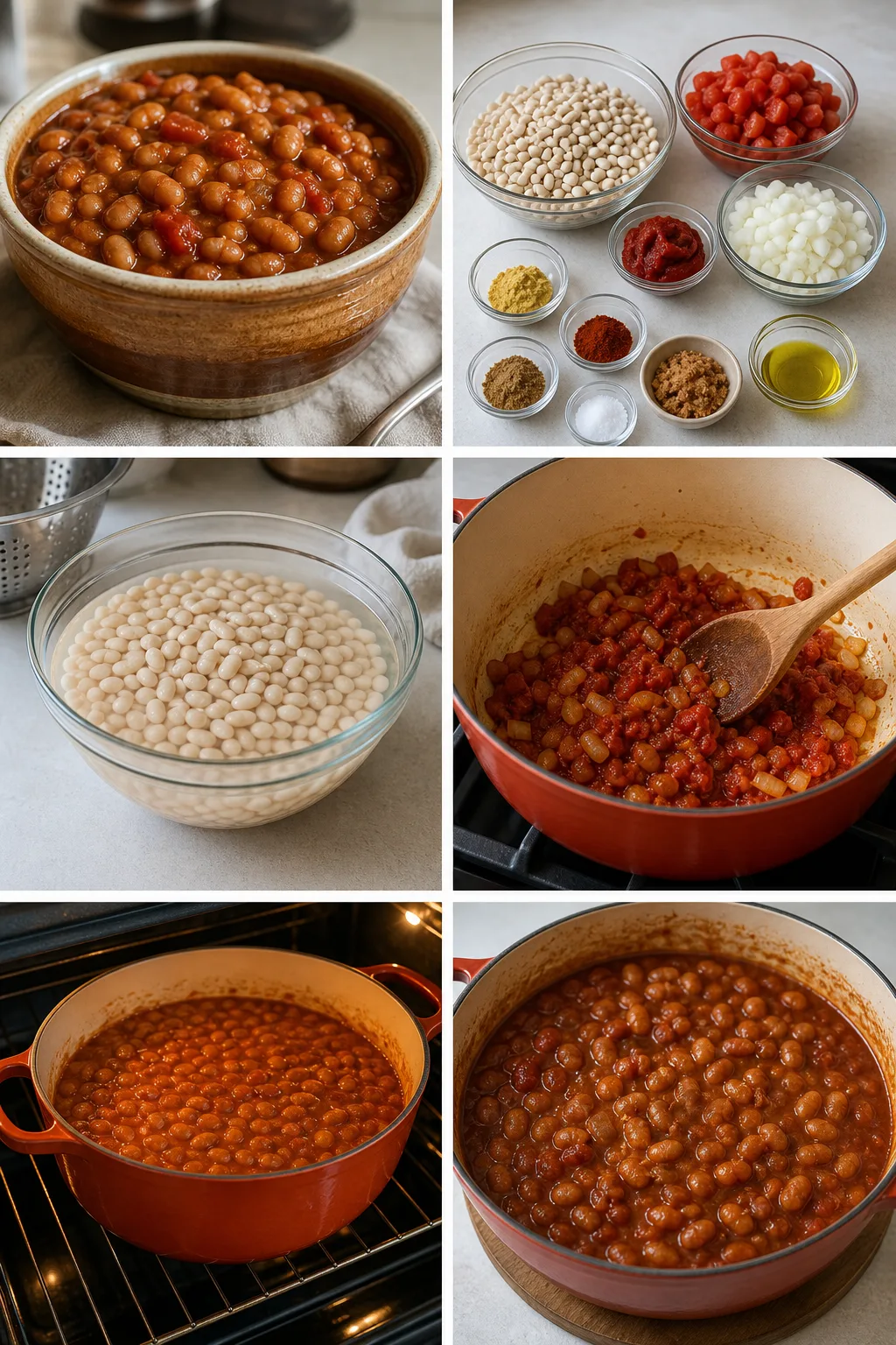 Finished lighter home-cooked Baked Beans