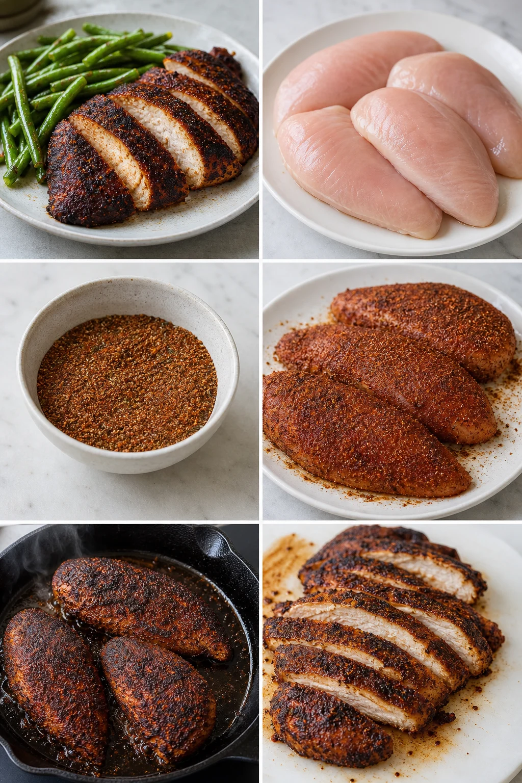 Finished lighter home-cooked Blackened Chicken