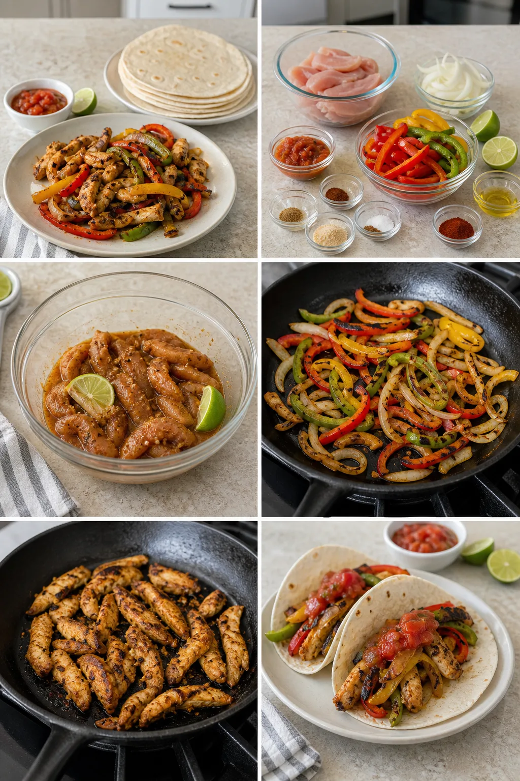 Finished lighter home-cooked Fajitas