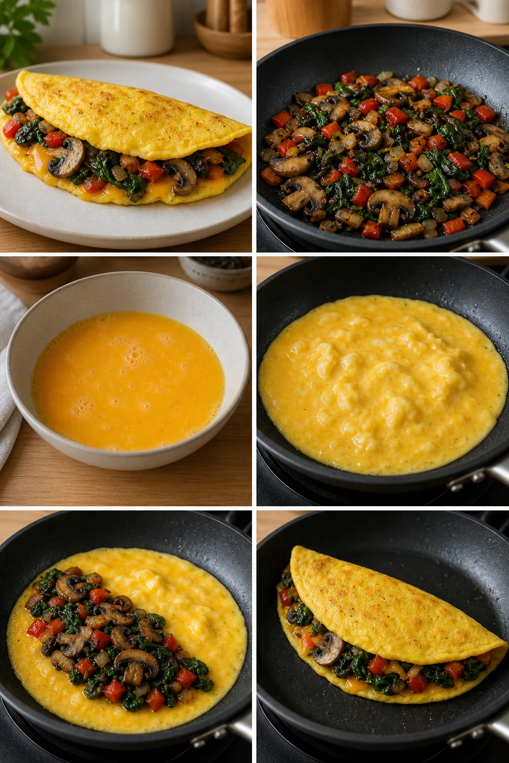 Finished lighter home-cooked Omelet