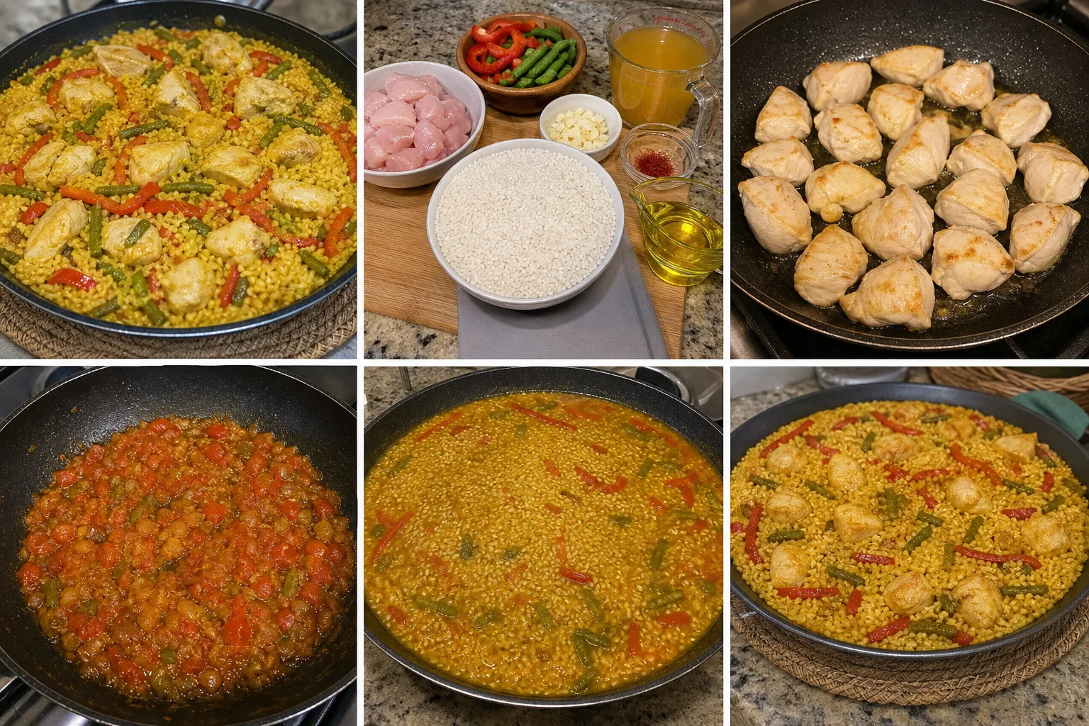 Arroz con pollo casero terminado con una presentación realista