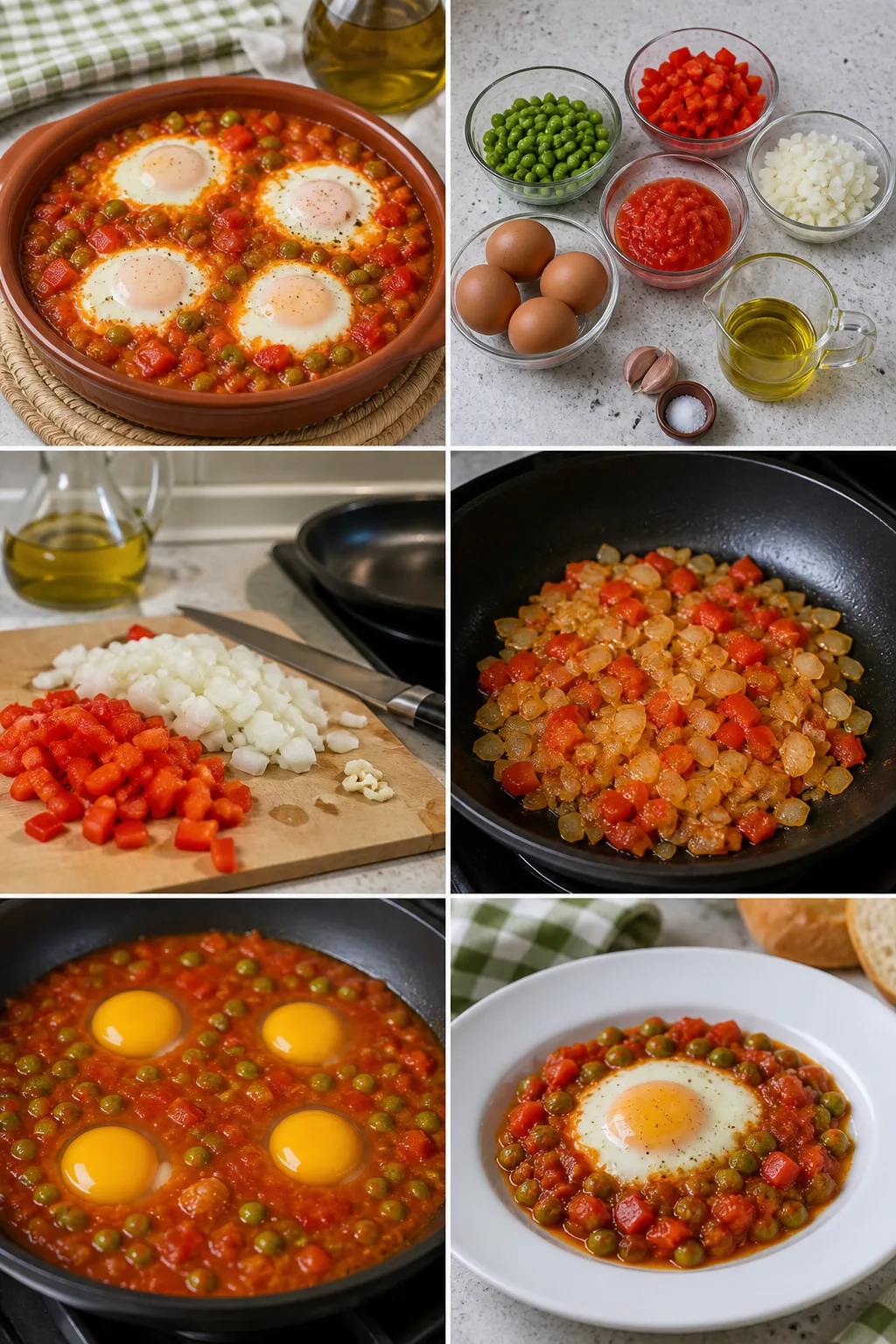 Huevos a la flamenca casero español en versión más ligera