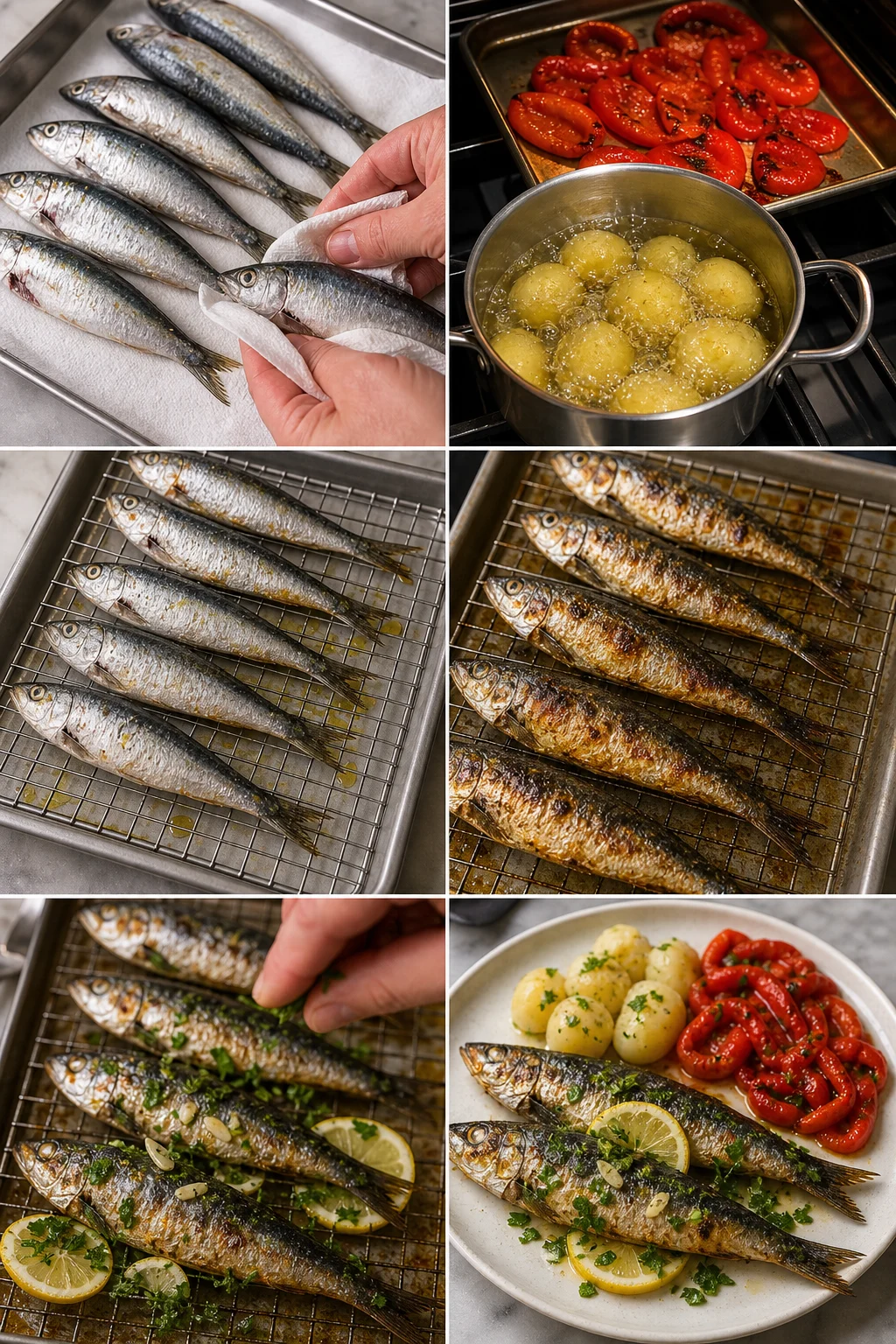 Sardinas al horno español en una versión equilibrada listo para servir
