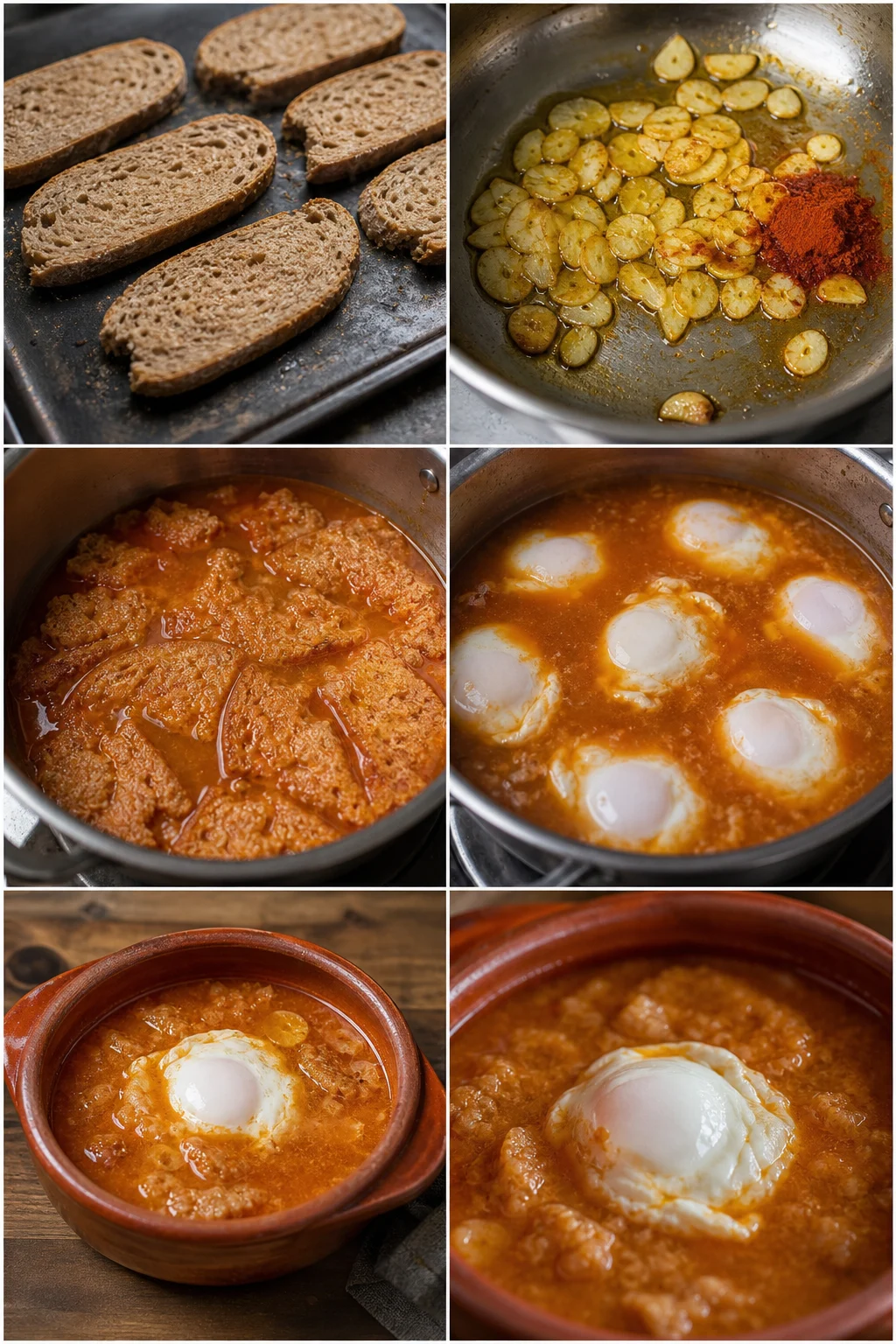 Sopa castellana español en una versión equilibrada listo para servir
