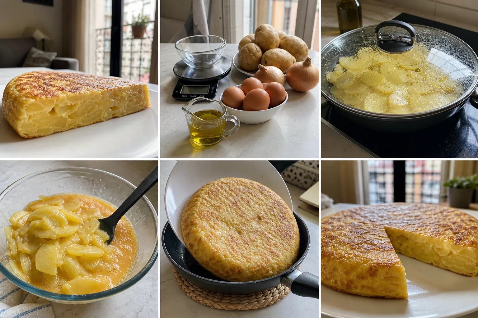 Tortilla de patatas casero terminado con una presentación realista