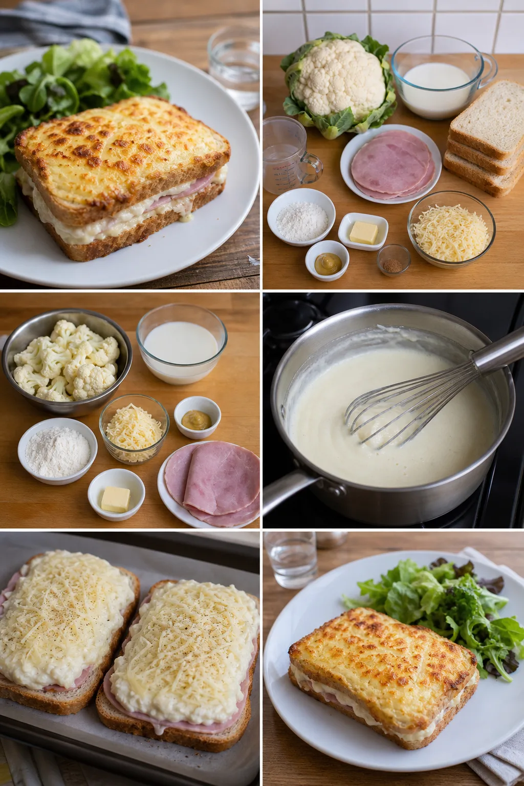 Croque-monsieur français allégé prêt à servir