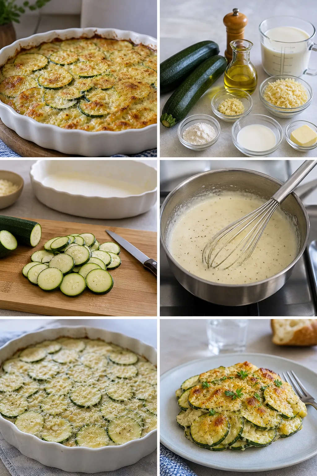 Gratin de courgettes français allégé prêt à servir