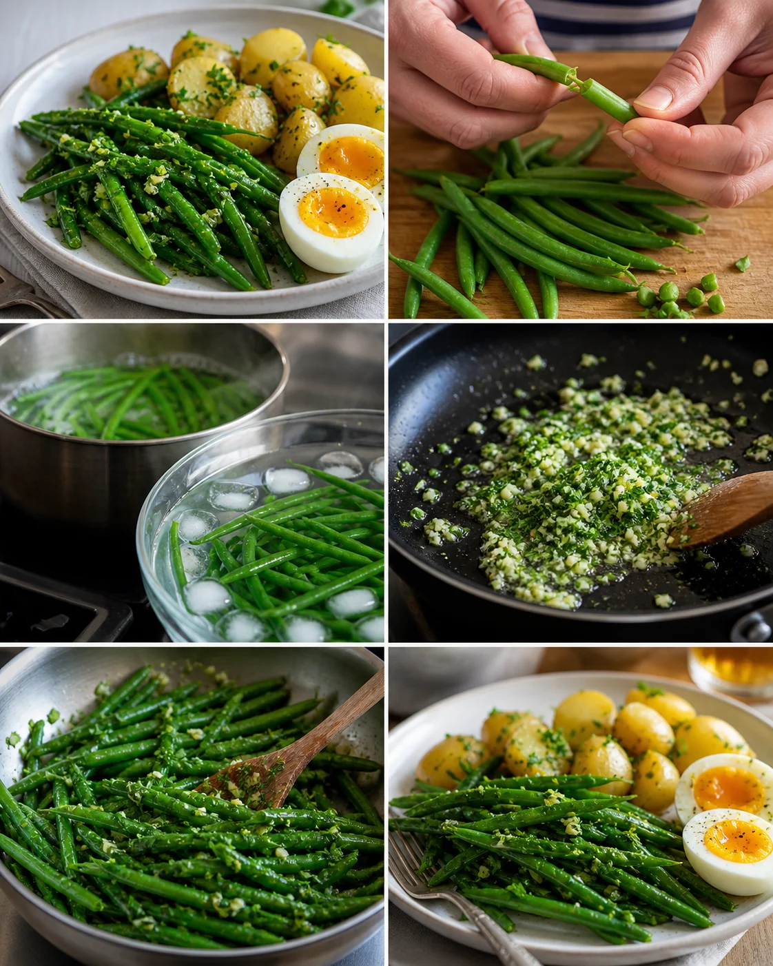 Plat français allégé Haricots verts persillés prêt à servir