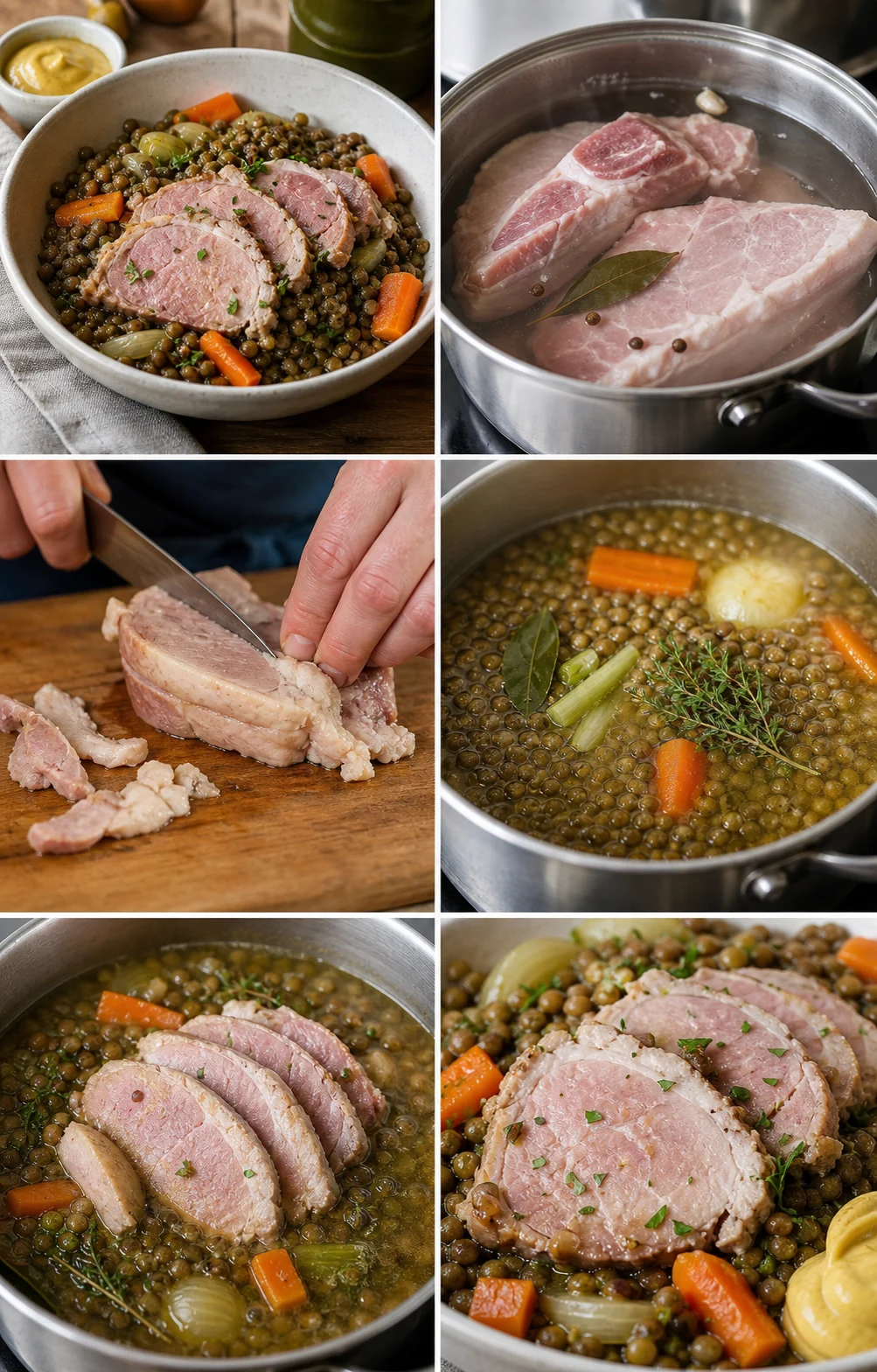 Plat français allégé Petit salé aux lentilles prêt à servir