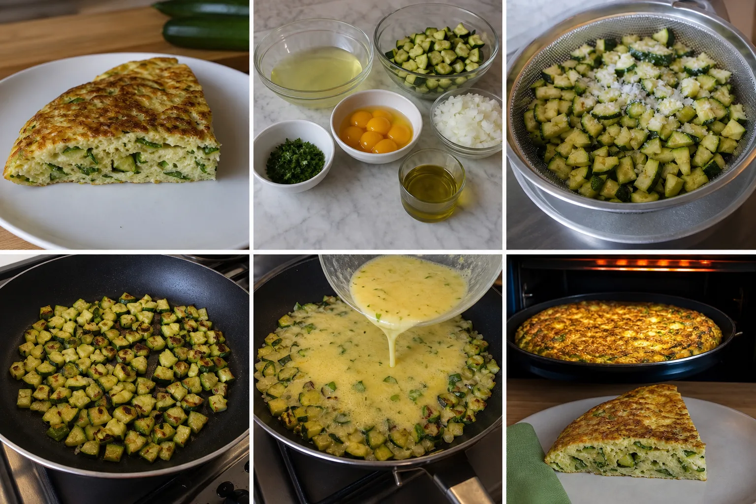 Frittata di zucchine casalingo finito, nella versione più leggera