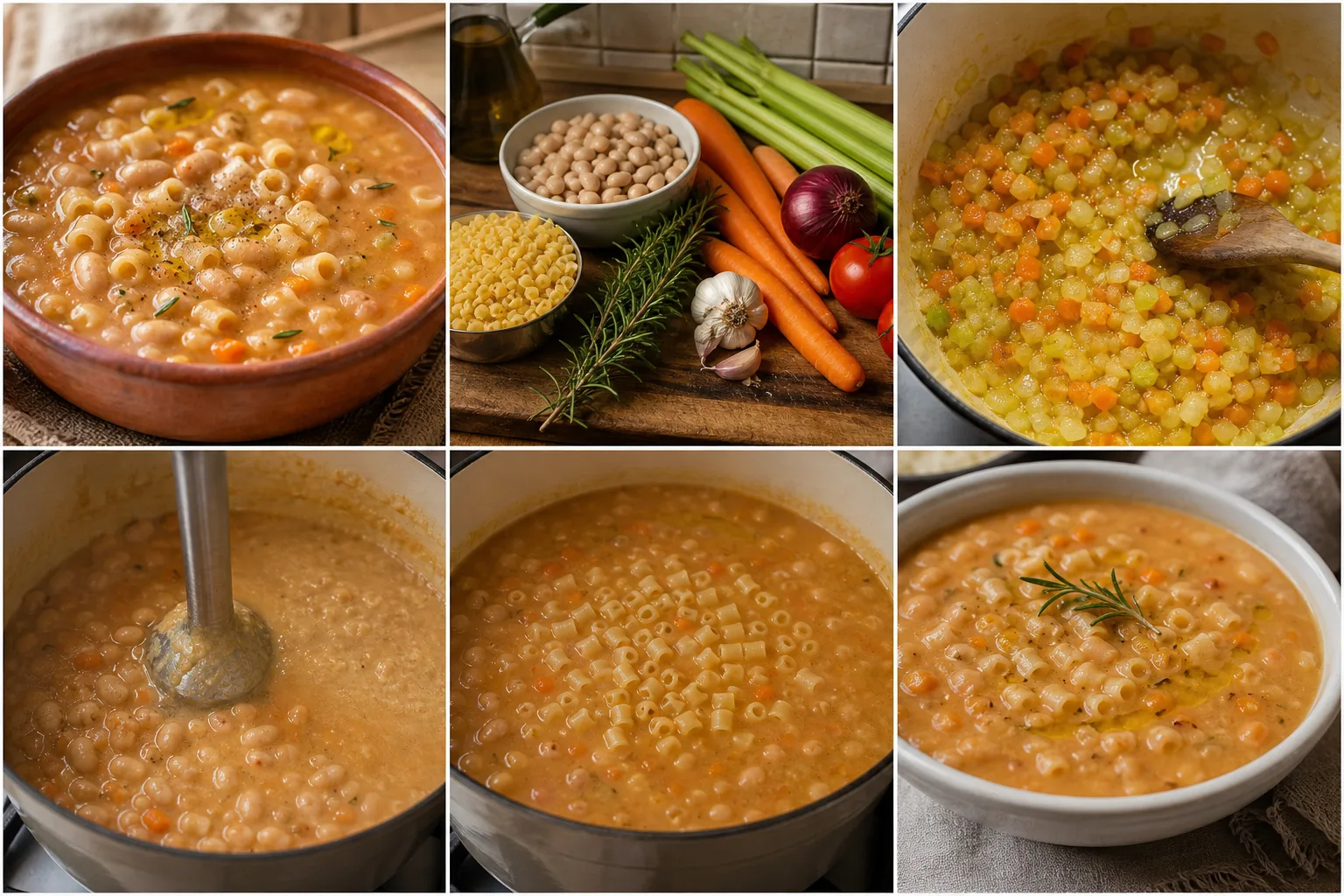 Pasta e fagioli casalingo finito, nella versione più leggera