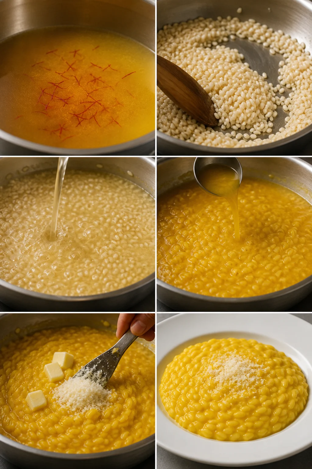 Risotto alla milanese italiano in versione equilibrata pronto da servire