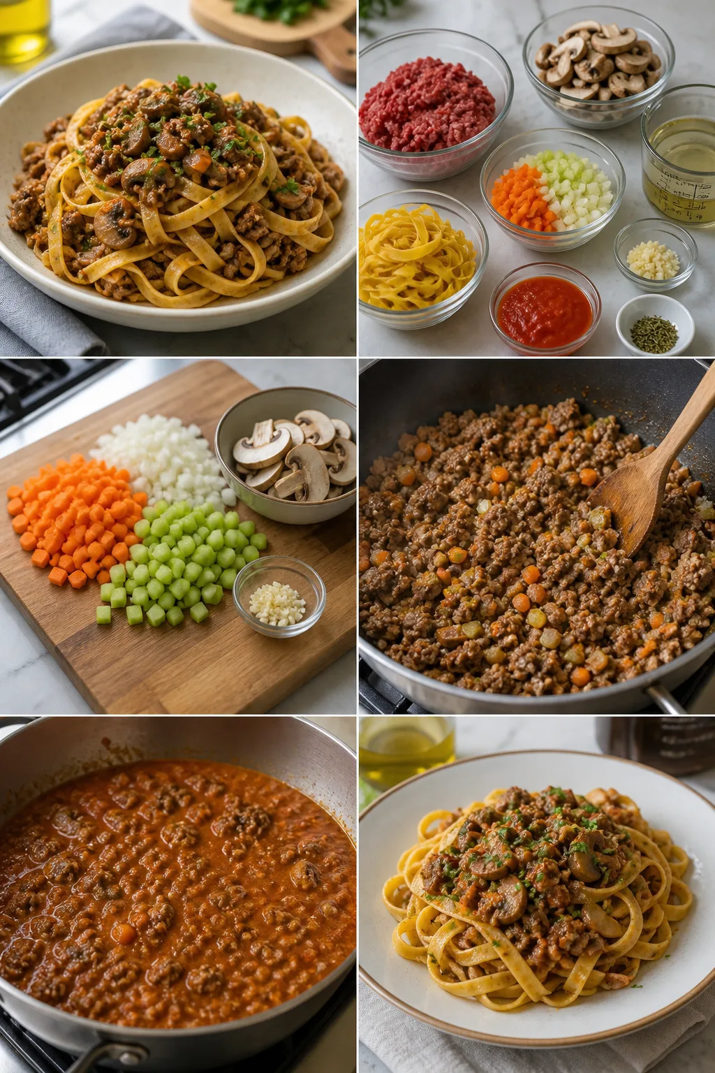Tagliatelle al ragù italiano casalingo in versione più leggera