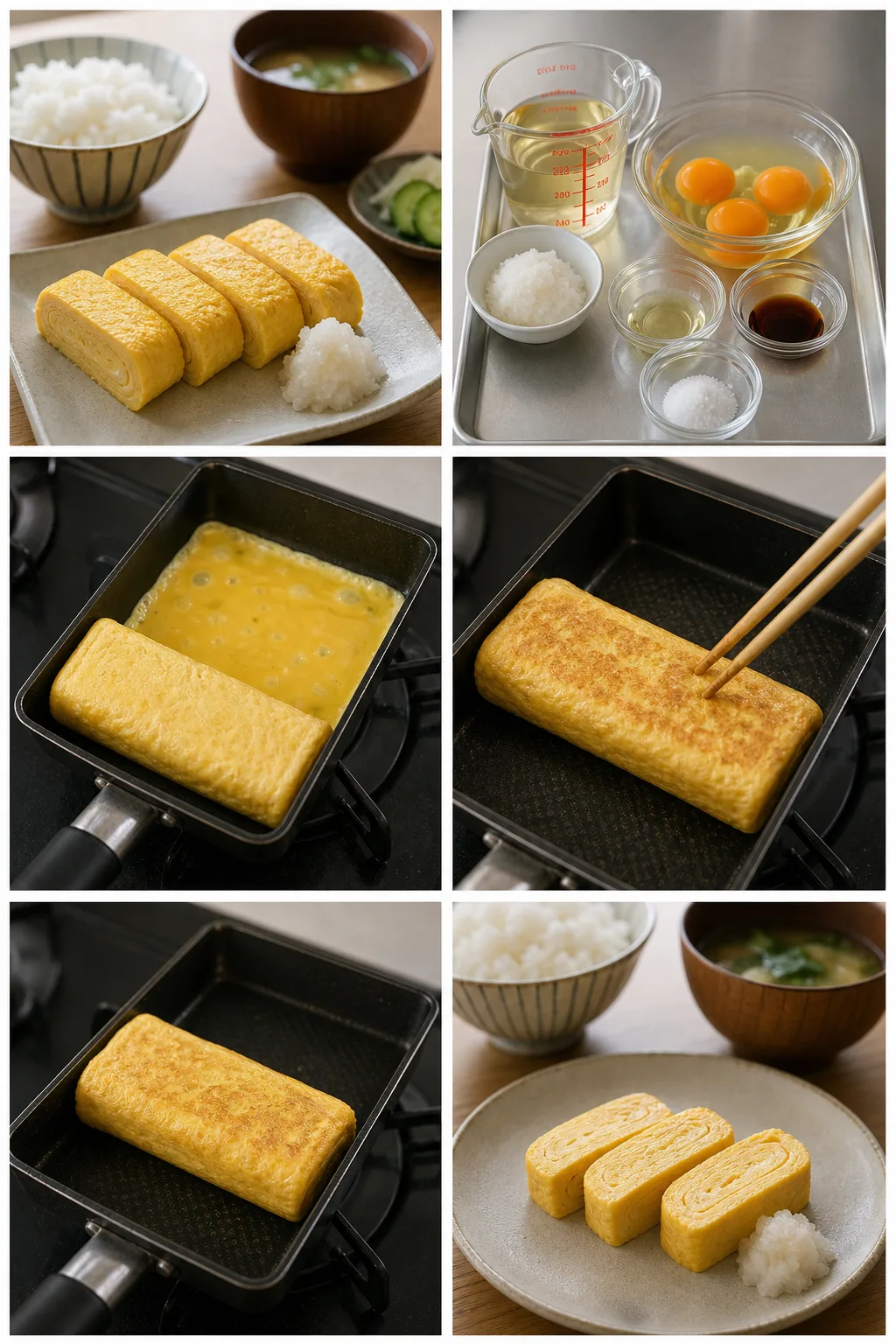 軽く仕上げた家庭料理のだし巻き卵