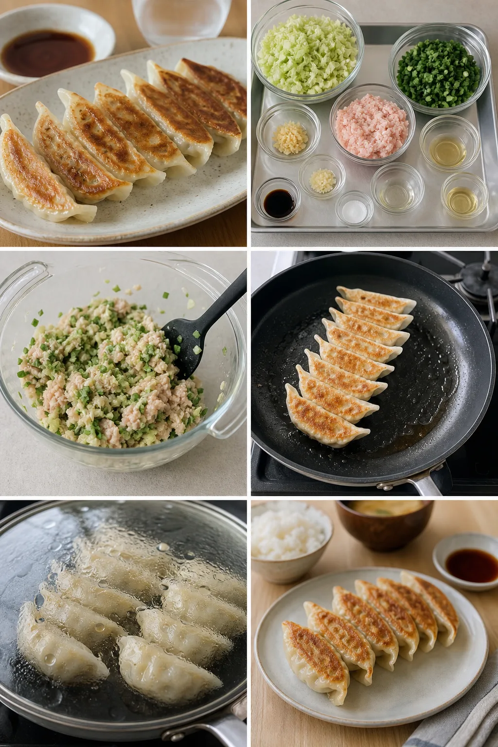 軽く仕上げた家庭料理の餃子