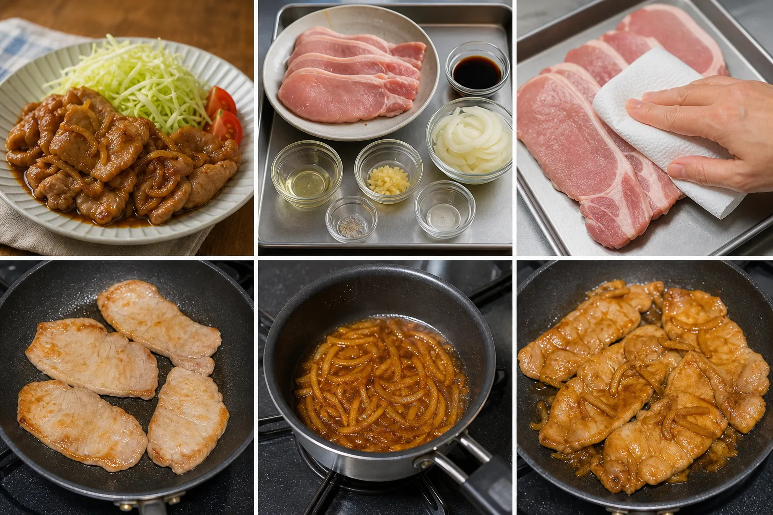 豚の生姜焼きを家庭で軽やかに仕上げた完成写真