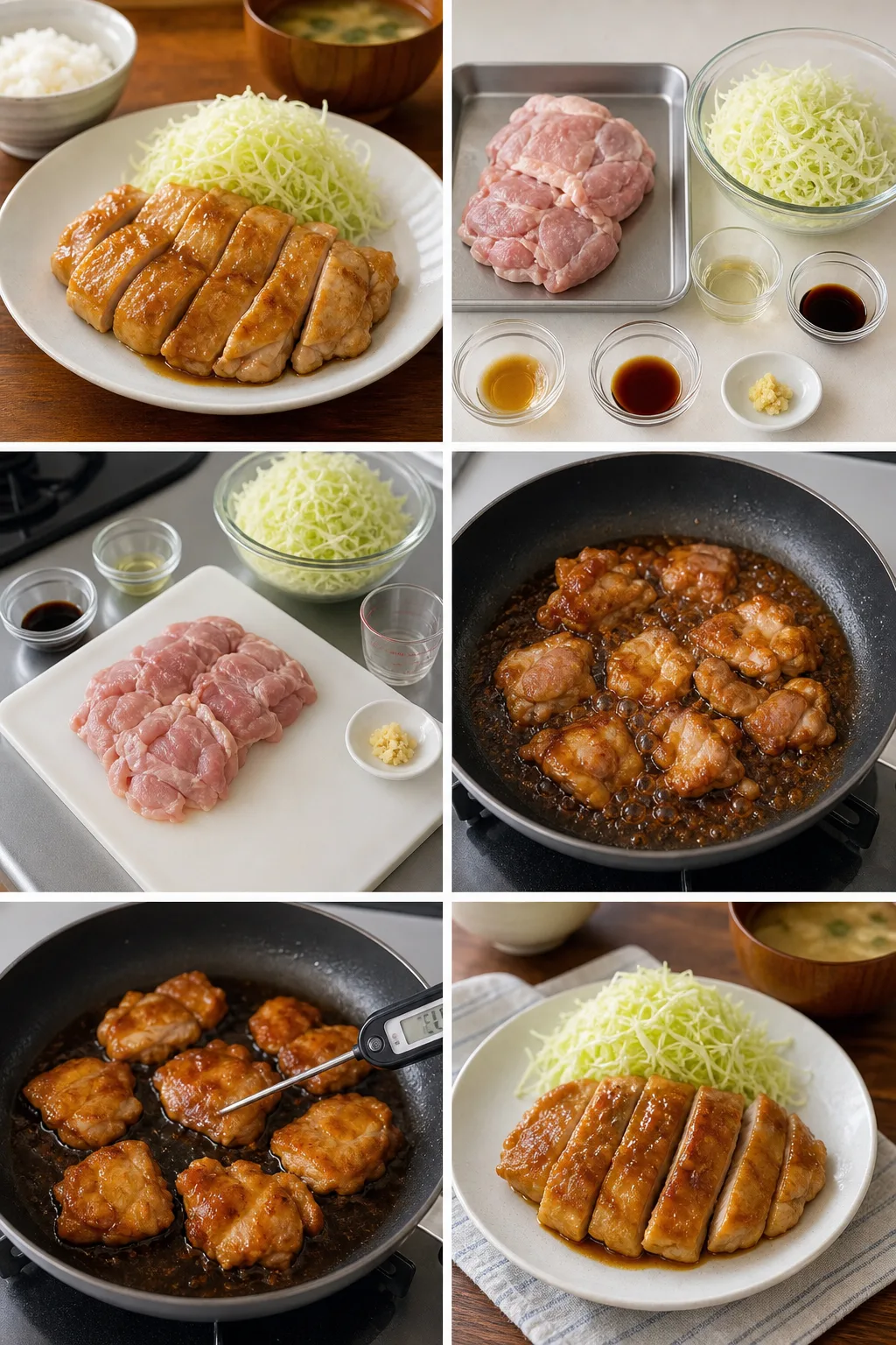 軽く仕上げた家庭料理の照り焼きチキン