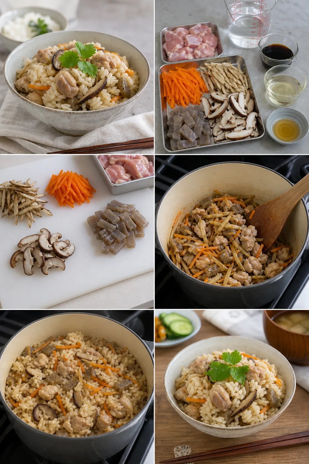 軽く仕上げた家庭料理の鶏五目ご飯