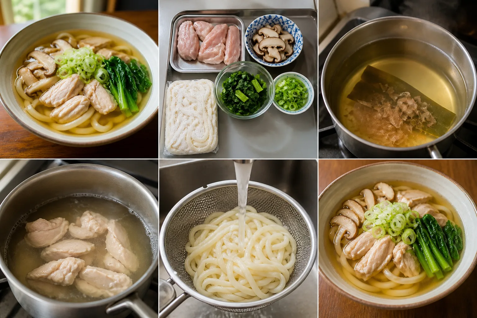 うどんを家庭で軽やかに仕上げた完成写真