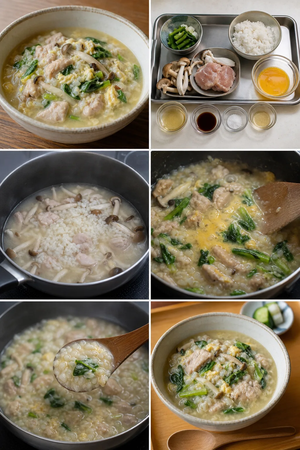 軽く仕上げた家庭料理の雑炊