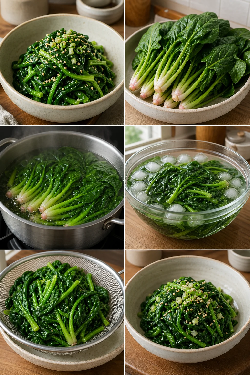 가볍게 완성한 시금치나물 한 그릇
