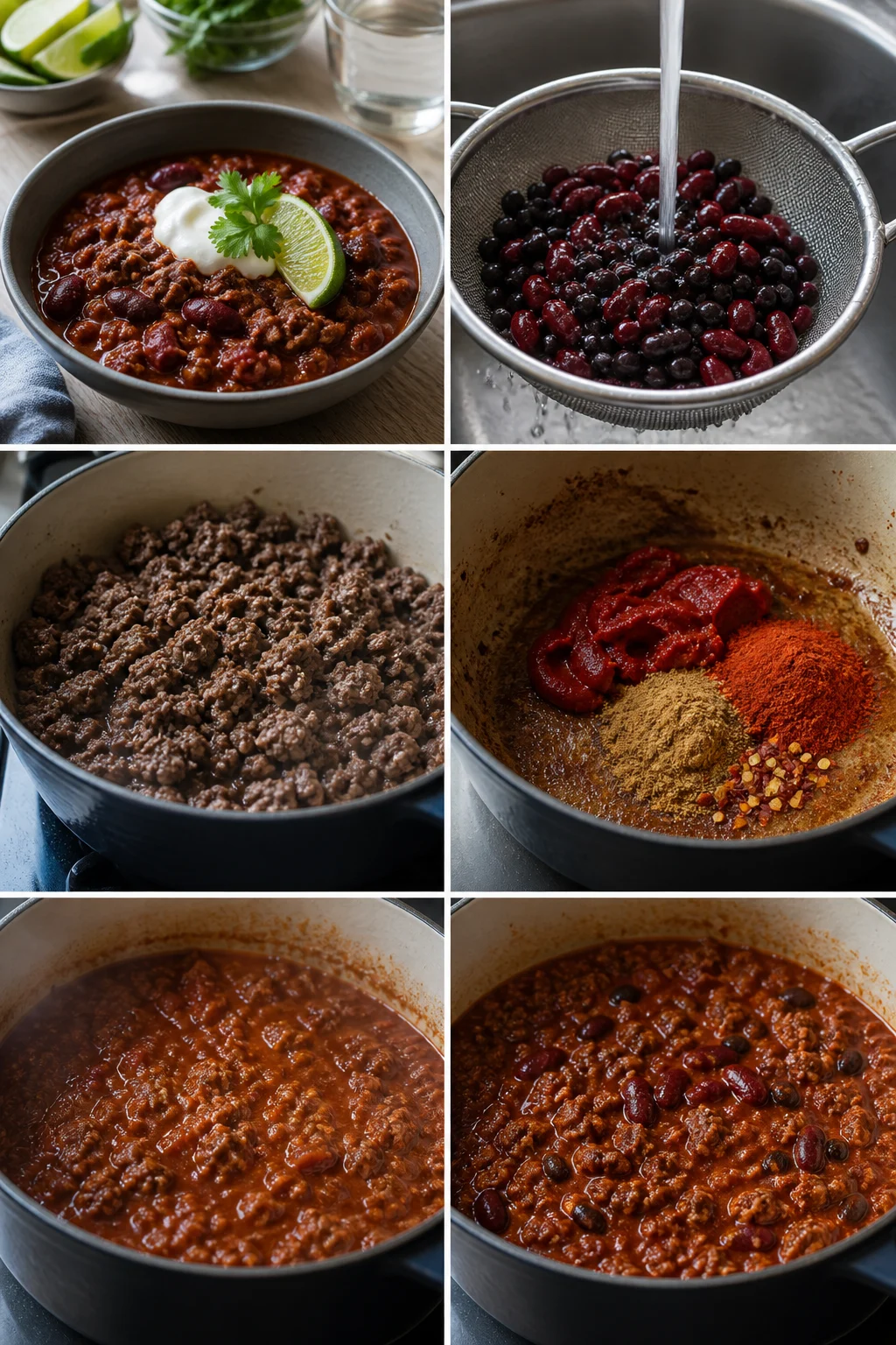 Ferdig lettere norsk Chili con carne på et hverdagsbord