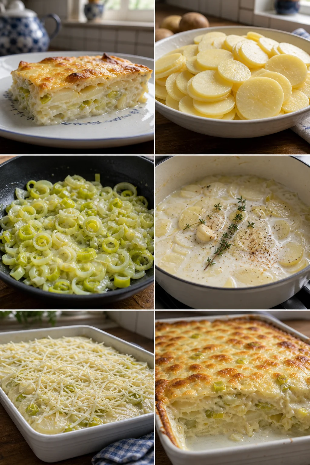Afgewerkt lichter Nederlands gerecht Aardappelgratin op tafel