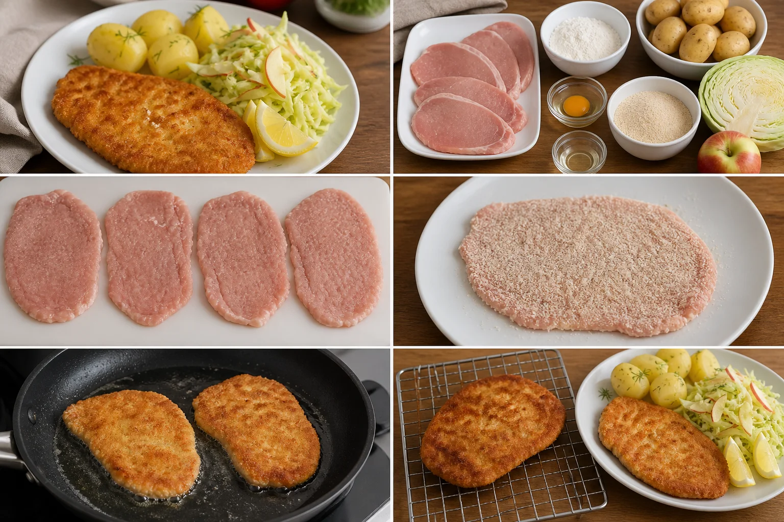 Gotowa domowa porcja Kotlet schabowy z ziemniakami w lżejszej wersji