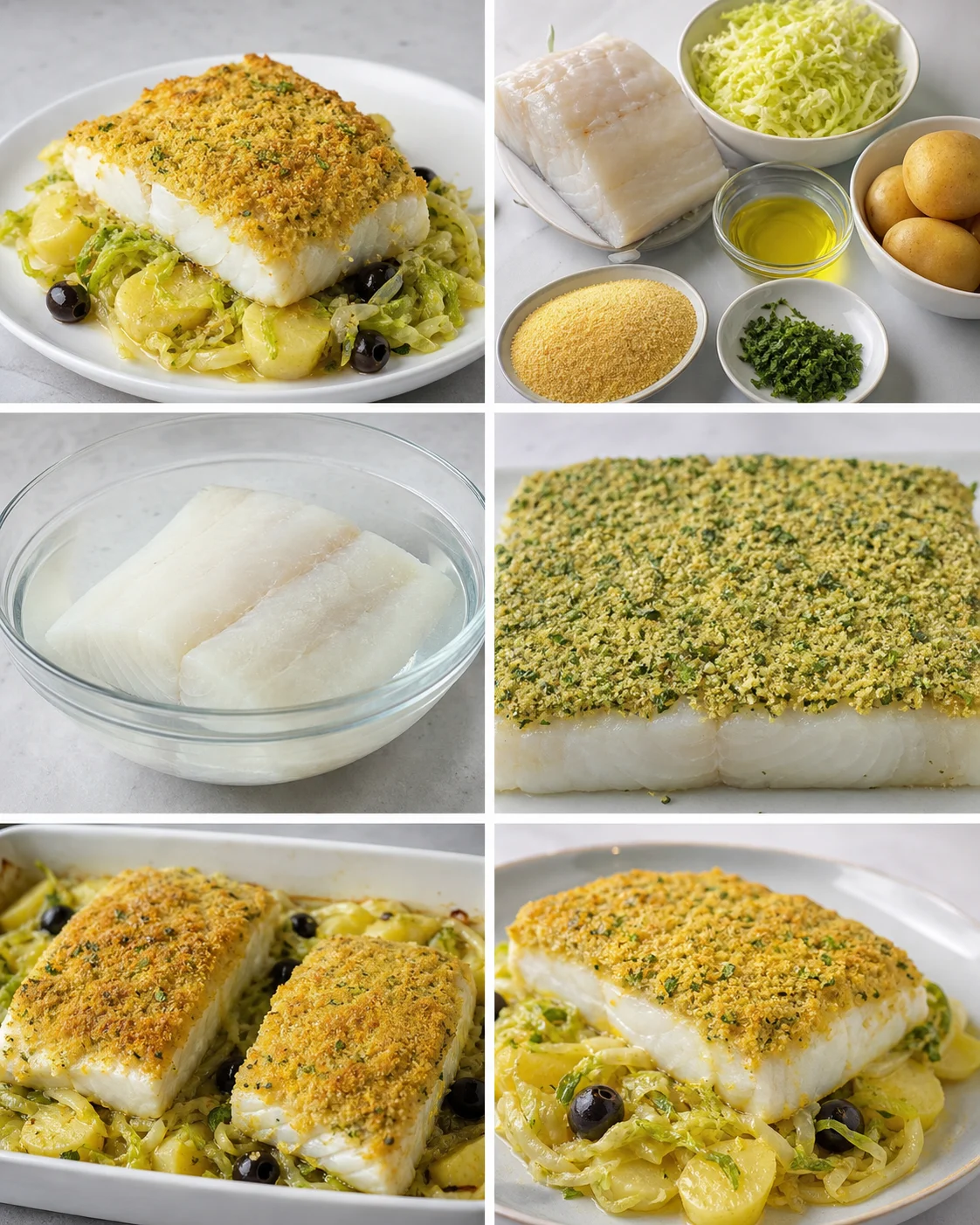 Bacalhau com broa caseiro mais leve pronto a servir numa mesa portuguesa